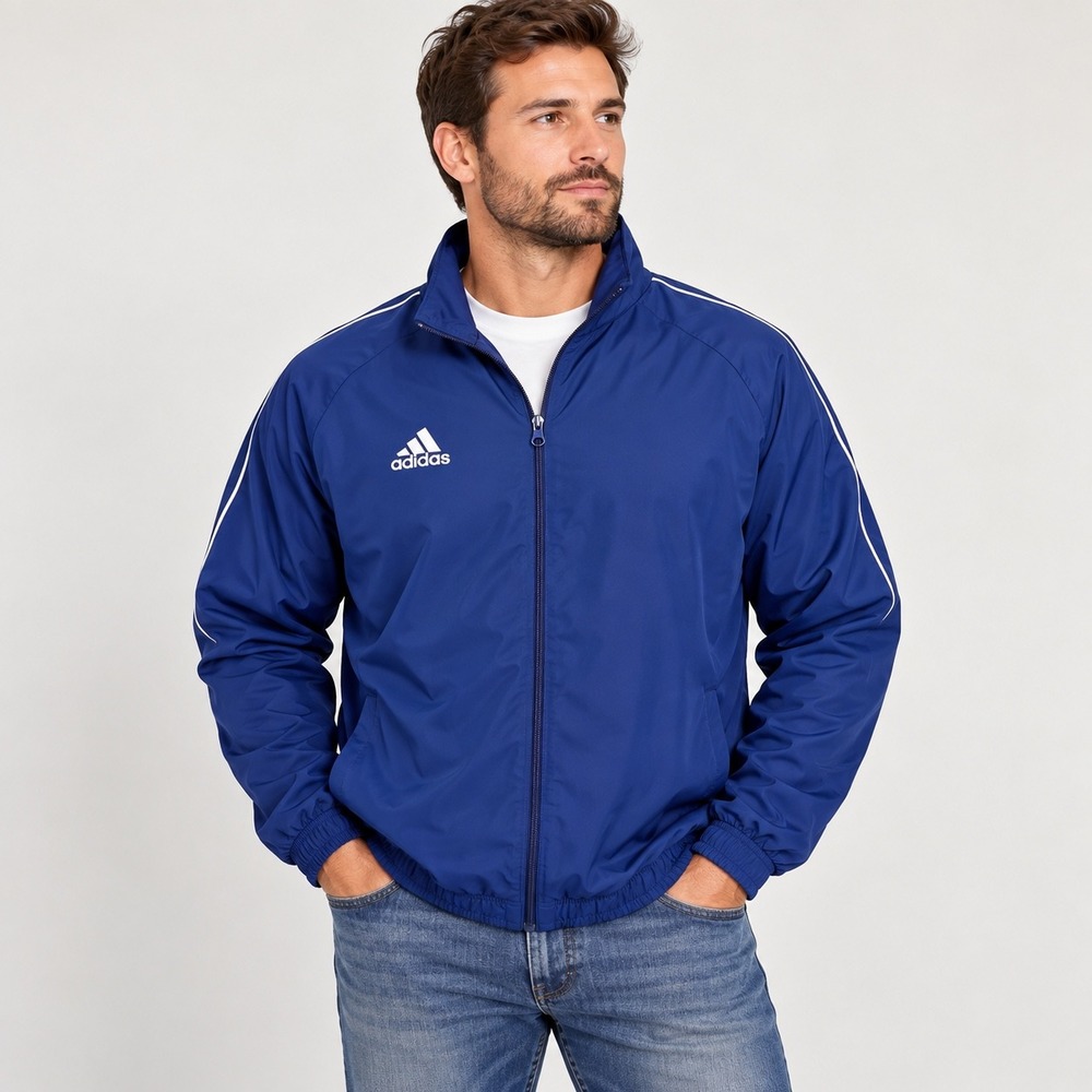 Adidas Core 18 Presentation Jacket Mens L Blue White CV3684 Full Zip Soccer
